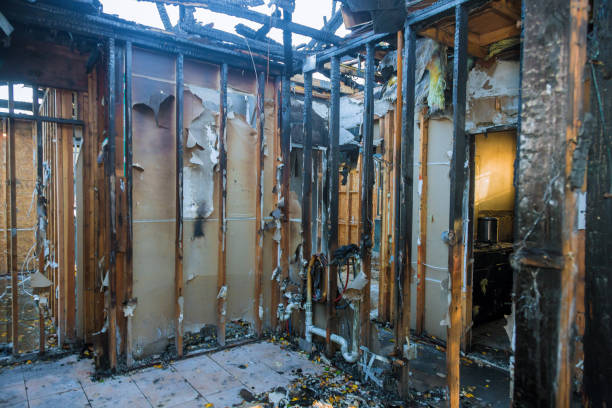 Professional Emergency Fire Damage Restoration technician working in Sterling, VA